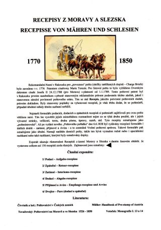 RECEPISY Z MORAVY A SLEZSKA – list 1