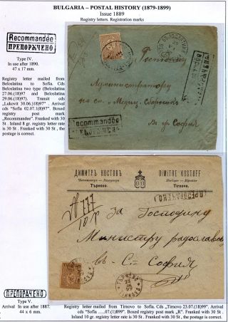 BULGARIEN: POSTGESCHICHTE 1879-1899 – Blatt 54