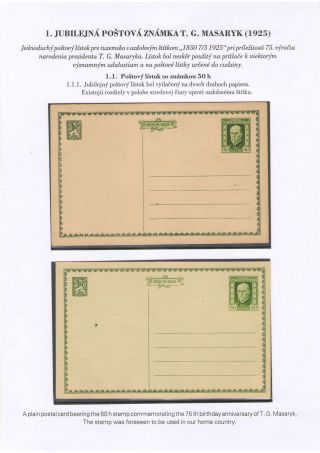 POSTKARTEN MIT WERTSTEMPEL T. G. MASARYK – Blatt 3