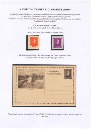 POSTKARTEN MIT WERTSTEMPEL T. G. MASARYK – Blatt 38