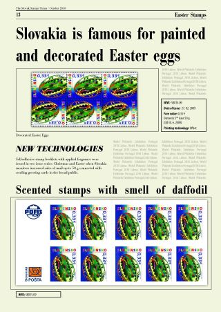 THE SLOVAK STAMPS "TIMES" - NEWS ABOUT THE SLOVAK POSTAGE STAMPS – sheet 13