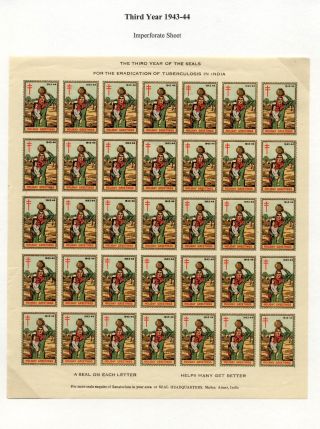 BRITISCH-INDIEN: CHRISTMAS-VERSCHLUSSMARKEN 1941-1947 – Blatt 8