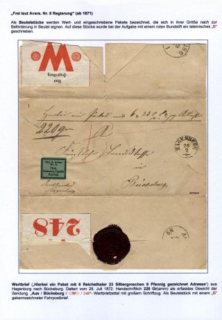 POSTAGE FREE LABELS "FREI IT. AVERS. Nr. 8" – sheet 22