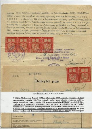 TSCHECHOSLOWAKEI: STEMPELMARKEN AUSGABE 1947 – Blatt 4