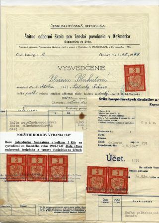TSCHECHOSLOWAKEI: STEMPELMARKEN AUSGABE 1947 – Blatt 6