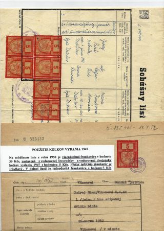 TSCHECHOSLOWAKEI: STEMPELMARKEN AUSGABE 1947 – Blatt 7