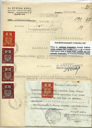 TSCHECHOSLOWAKEI: STEMPELMARKEN AUSGABE 1947 – Blatt 8