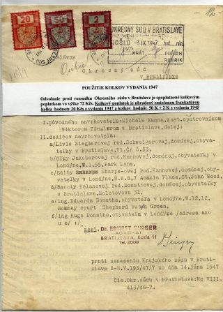 TSCHECHOSLOWAKEI: STEMPELMARKEN AUSGABE 1947 – Blatt 14
