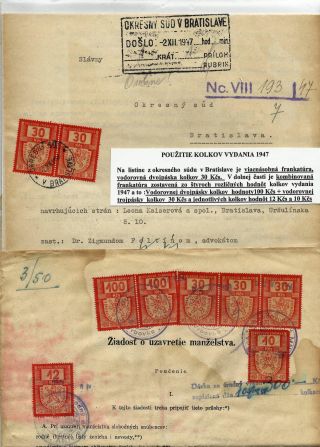 TSCHECHOSLOWAKEI: STEMPELMARKEN AUSGABE 1947 – Blatt 15