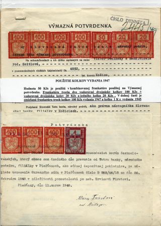 TSCHECHOSLOWAKEI: STEMPELMARKEN AUSGABE 1947 – Blatt 16