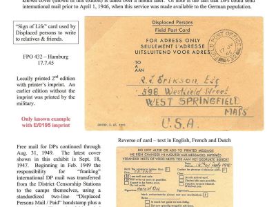 PORTOFREI FÜR DIE VERTRIEBENEN, BRITISCHE ZONE / DEUTSCHLAND 1945-1947