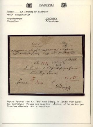 GDAŇSK - DANZIG: VRÁCENÉ ZÁSILKY – list 7