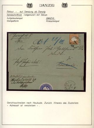 GDAŇSK - DANZIG: VRÁCENÉ ZÁSILKY – list 10