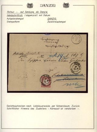 GDAŇSK - DANZIG: VRÁCENÉ ZÁSILKY – list 11