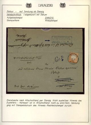 GDAŇSK - DANZIG: VRÁCENÉ ZÁSILKY – list 13