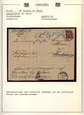 GDAŇSK - DANZIG: VRÁCENÉ ZÁSILKY – list 14