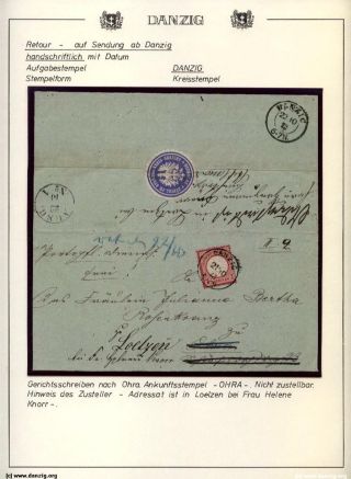 GDAŇSK - DANZIG: VRÁCENÉ ZÁSILKY – list 15