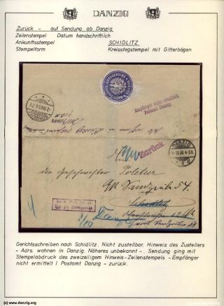 DANZIG: RETURNED SHIPMENTS – sheet 34