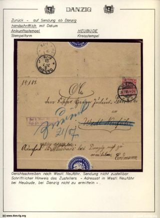 DANZIG: RETURNED SHIPMENTS – sheet 37