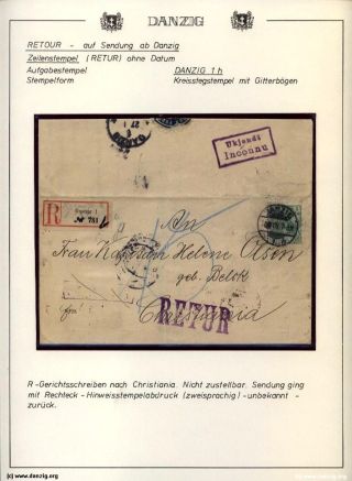 DANZIG: RETURNED SHIPMENTS – sheet 39