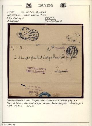 DANZIG: RETURNED SHIPMENTS – sheet 40