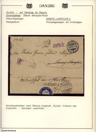 DANZIG: RETURNED SHIPMENTS – sheet 42