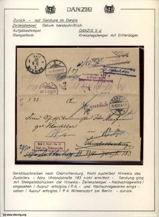DANZIG: RETURNED SHIPMENTS – sheet 43