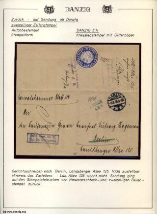 DANZIG: RETURNED SHIPMENTS – sheet 46