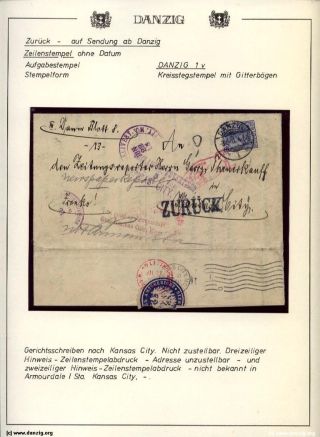 GDAŇSK - DANZIG: VRÁCENÉ ZÁSILKY – list 49