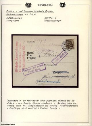 GDAŇSK - DANZIG: VRÁCENÉ ZÁSILKY – list 54