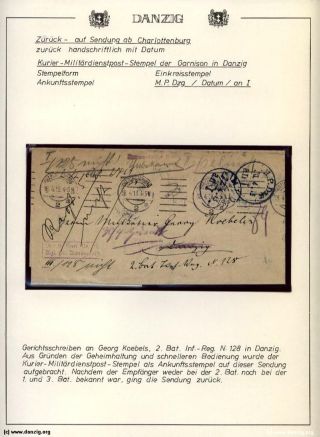 GDAŇSK - DANZIG: VRÁCENÉ ZÁSILKY – list 56