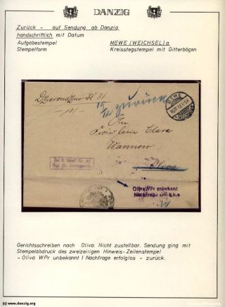GDAŇSK - DANZIG: VRÁCENÉ ZÁSILKY – list 57