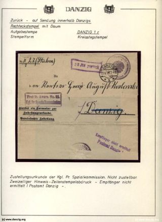 GDAŇSK - DANZIG: VRÁCENÉ ZÁSILKY – list 59