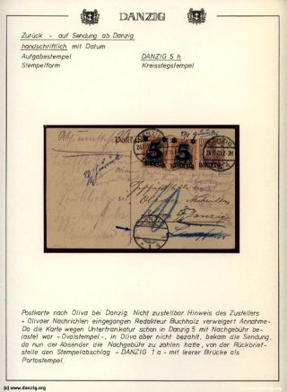 GDAŇSK - DANZIG: VRÁCENÉ ZÁSILKY – list 67