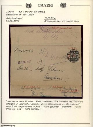 GDAŇSK - DANZIG: VRÁCENÉ ZÁSILKY – list 79