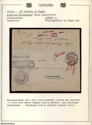 GDAŇSK - DANZIG: VRÁCENÉ ZÁSILKY – list 80