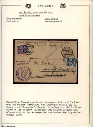 GDAŇSK - DANZIG: VRÁCENÉ ZÁSILKY – list 81