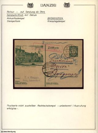 GDAŇSK - DANZIG: VRÁCENÉ ZÁSILKY – list 88
