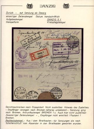 GDAŇSK - DANZIG: VRÁCENÉ ZÁSILKY – list 98