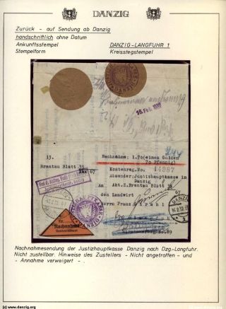 GDAŇSK - DANZIG: VRÁCENÉ ZÁSILKY – list 99