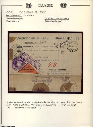 GDAŇSK - DANZIG: VRÁCENÉ ZÁSILKY – list 100