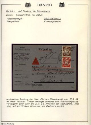 GDAŇSK - DANZIG: VRÁCENÉ ZÁSILKY – list 104