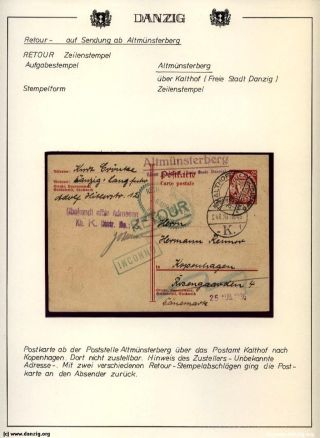 GDAŇSK - DANZIG: VRÁCENÉ ZÁSILKY – list 108