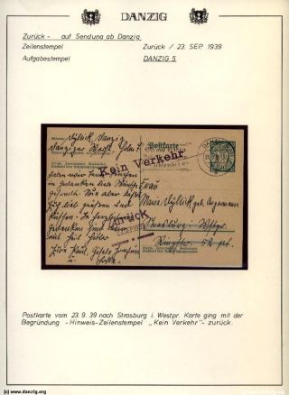 GDAŇSK - DANZIG: VRÁCENÉ ZÁSILKY – list 114