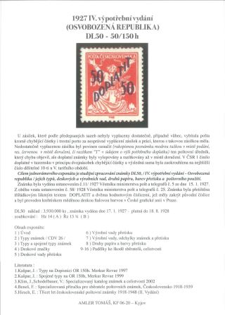 1927 IV. POSTAGE DUE PROVISIONAL ISSUE (CHAINBRAKER) DL 50 - 50/150 H – sheet 1