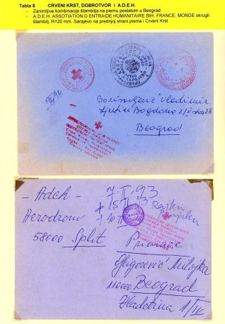 POST AUS BOSNIEN ÜBER HUMANITÄRE ORGANISATION AUSGELIEFERT,  1992-1995 – Blatt 8