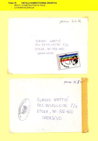 POST AUS BOSNIEN ÜBER HUMANITÄRE ORGANISATION AUSGELIEFERT,  1992-1995 – Blatt 16