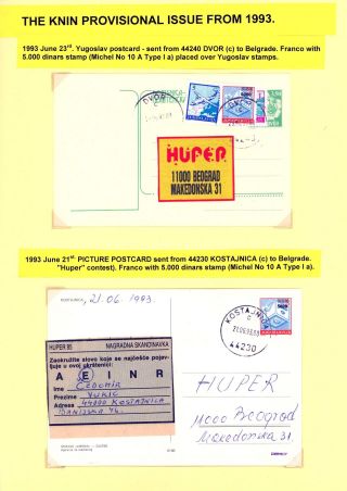 THE KNIN PROVISIONAL ISSUE FROM 1993 – sheet 10
