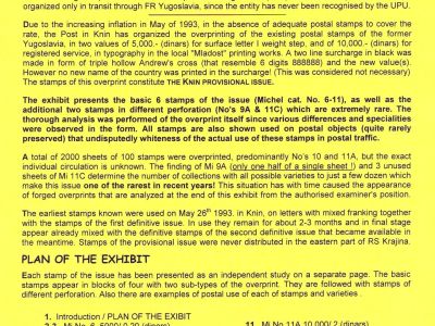 THE KNIN PROVISIONAL ISSUE FROM 1993