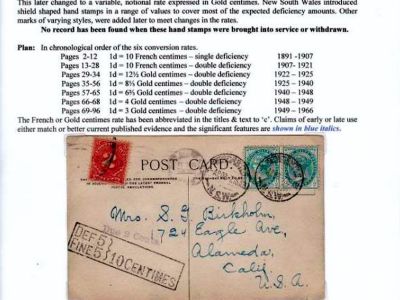 NOVÝ JIŽNÍ WALES - SAZBY DOPLATNÉHO 1891-1966